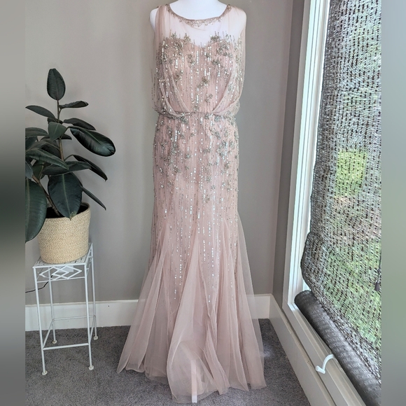 Rina diMontella Dresses & Skirts - Rina diMontella Formal Gown Beaded size 10 Champagne